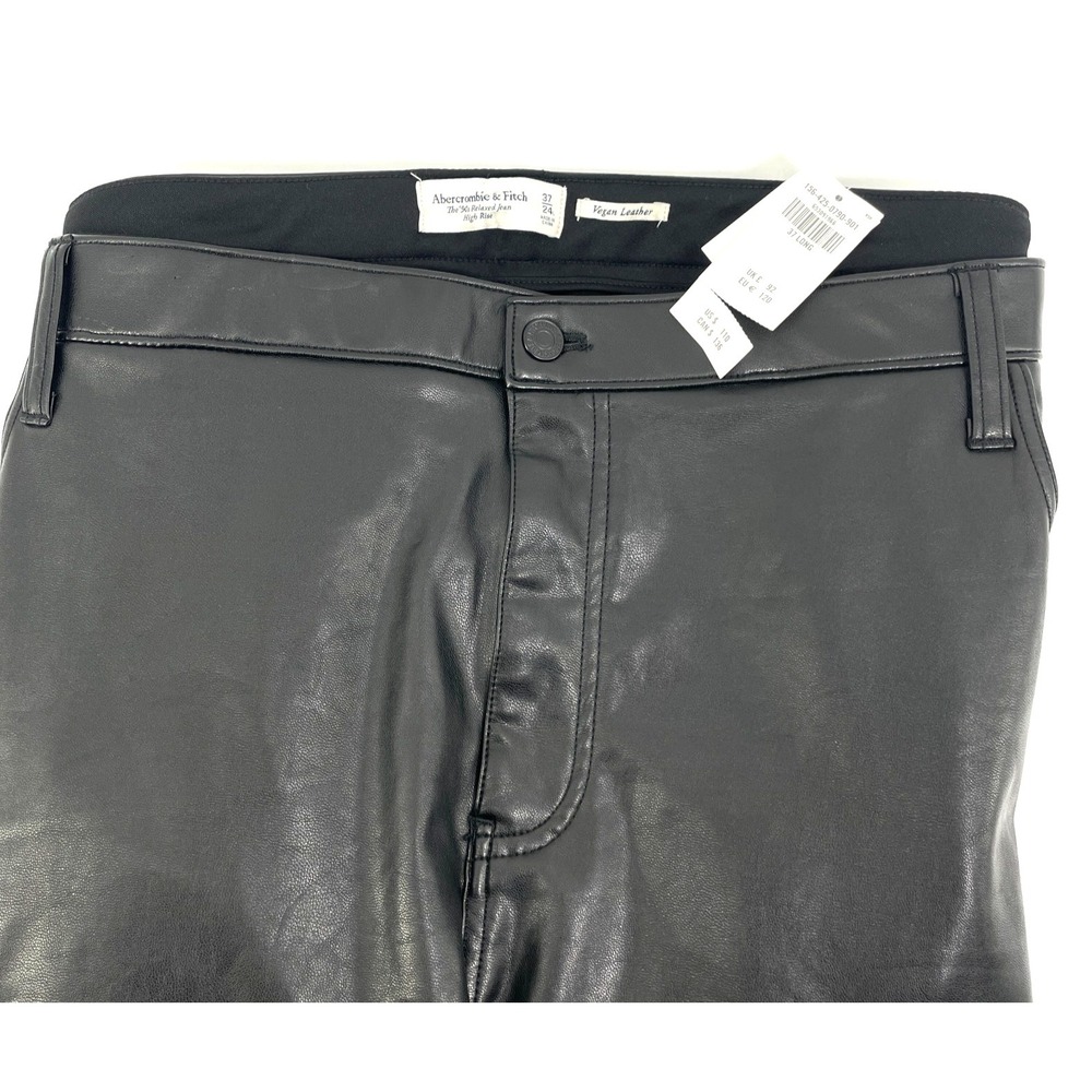 Abercrombie & Fitch Vegan Leather Cargo Pants Women 48Wx32 90s Relaxed High Rise